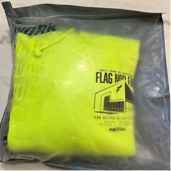 Flag Nor Fail NWT New Warehouse Hoodie in Neon Yellow/Green Unisex Size Small - Picture 6 of 7